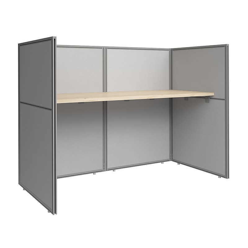 Bush Business Furniture Easy Office Cubicle Desk with Low Panels, Natural Elm (EOD260NE-03K) image 1