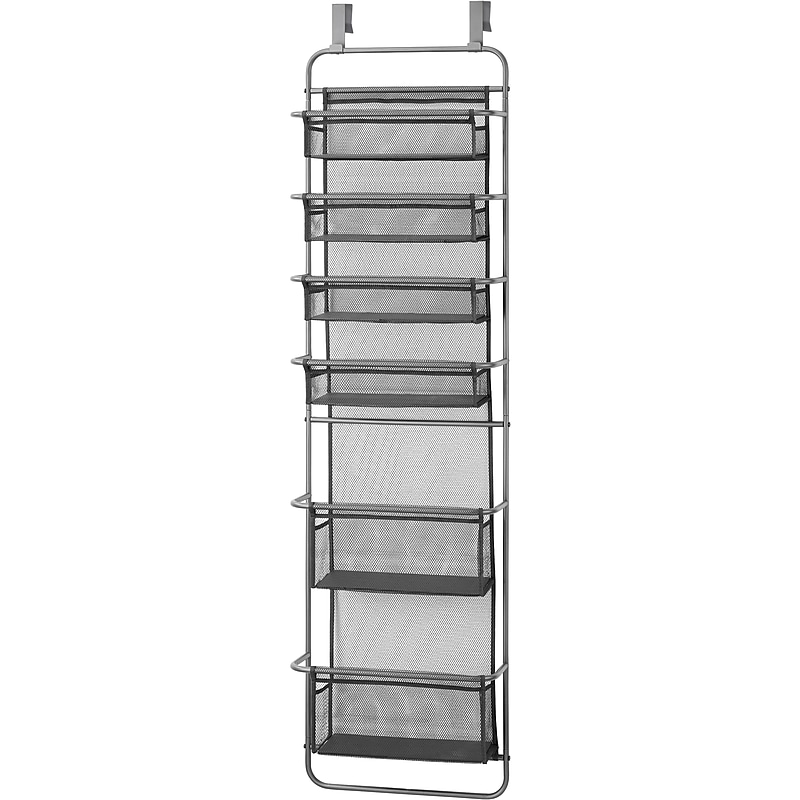 Whitmor 6-Shelf Over-the-Door Organizer, 66.92" x 17.71" x 7.87", Gray (5855-15514) image 1