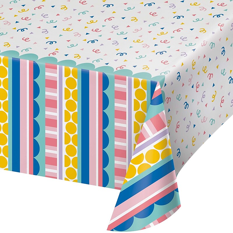 Creative Converting Party Patterns Tablecloth, Multicolored, 4/Pack (DTC365084TC) image 1