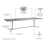 Bush Business Furniture 120W x 48D Boat Shaped Conference Table with Metal Base, Platinum Gray (99TBM120PGSVK)~#|#~71E950C7-AC08-43D0-86789CD5DF980486_sc7