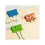 Officemate Smiling Face Medium Binder Clips, Assorted Colors, 36 Clips/Pack (31095)~#|#~71E9679E-B38E-43E6-936BE1BCE38AB6AB_sc7