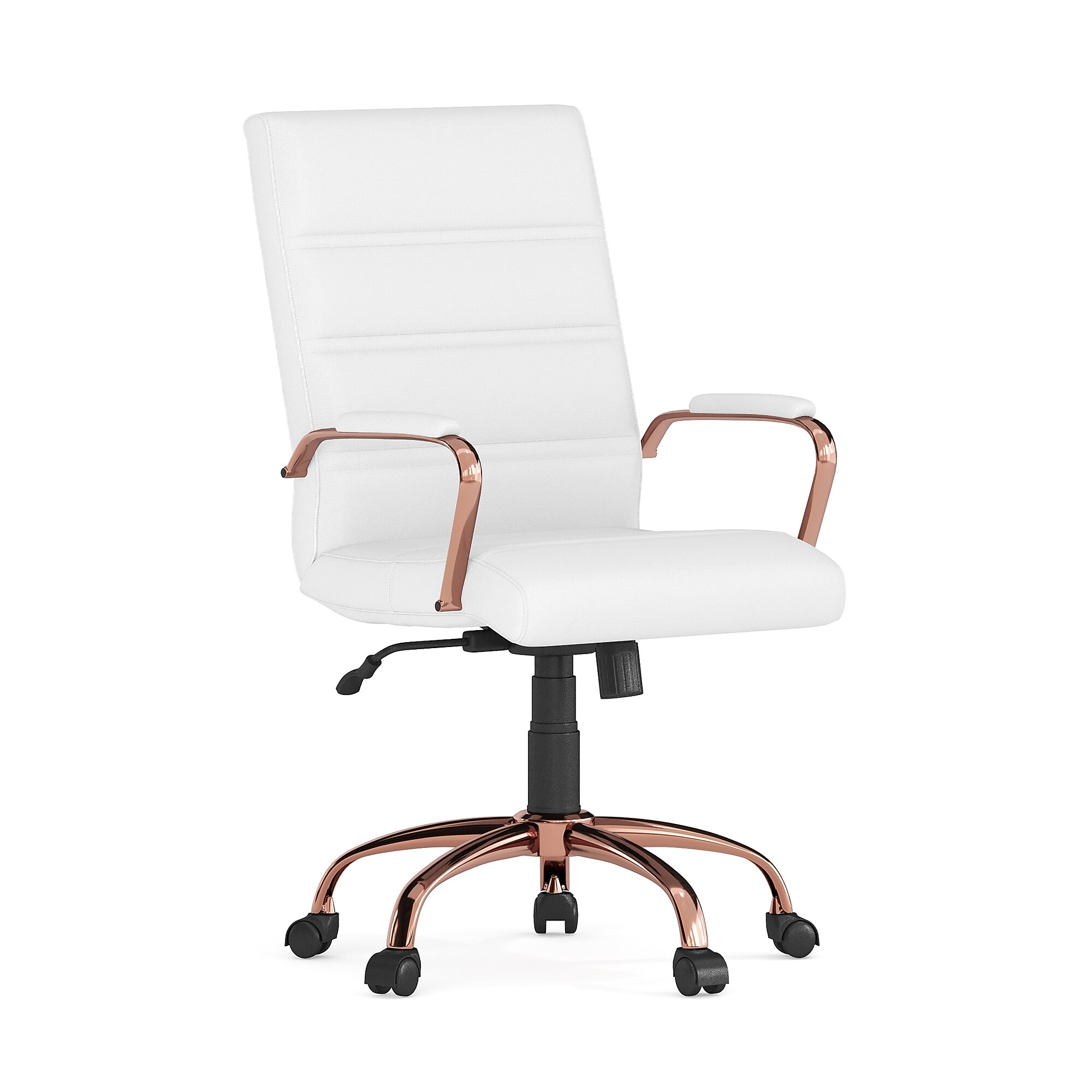 Flash Furniture Whitney Ergonomic LeatherSoft Swivel Executive Chair, White/Rose Gold (GO2286MWHRSGLD) Sansujyuku sansujyuku.com