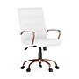 Flash Furniture Whitney Ergonomic LeatherSoft Swivel Executive Chair, White/Rose Gold (GO2286MWHRSGLD)~#|#~71E97BC4-850A-4C3A-9E7D9A23B798F4AE_sc7