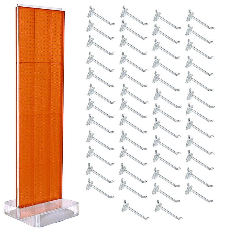 Azar Studio Base 60" x 17" Pegboard Floor Display, Orange (700770-ORG-6C50) image 1