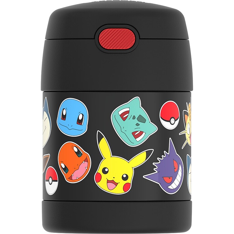 Thermos FUNtainer Kids Pokemon Stainless Steel Insulated Food Jar, 2-Compartment, Multicolored, 10 oz. (F3103PM6) image 1