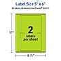 Avery Printable Rectangle Multipurpose Labels, 5" x 6", Bright Green, 80/Pack (94257)~#|#~71F64DB0-1E6C-493E-8204C8766B884D01_sc7