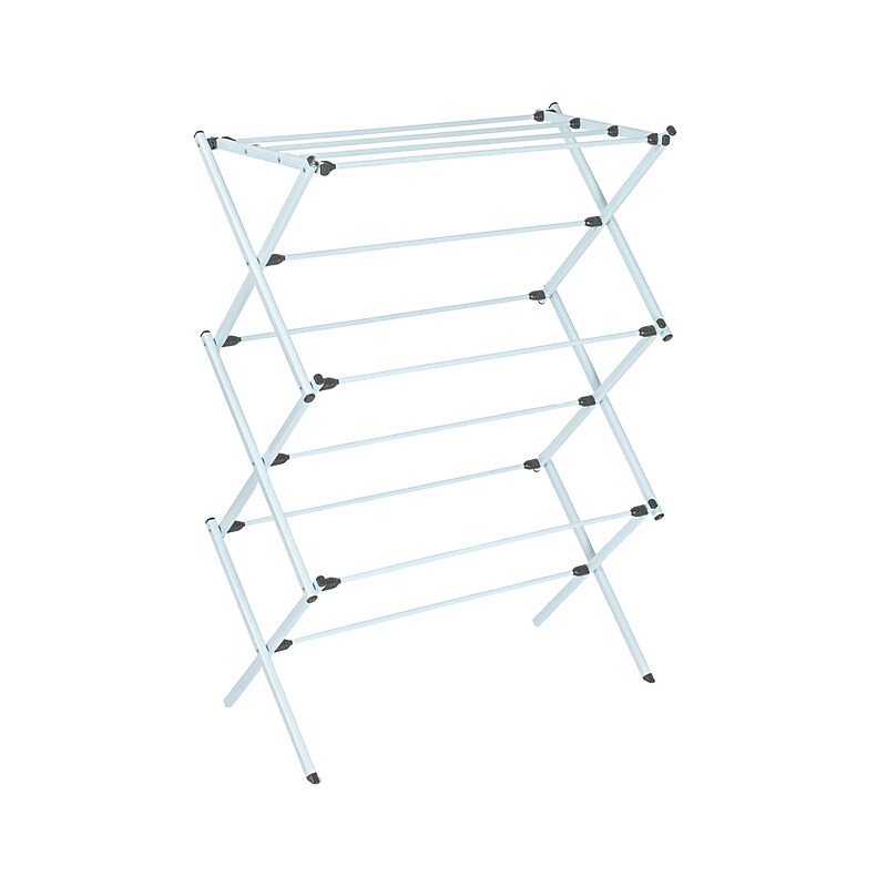 Household Essentials Steel Folding Clothes Drying Rack, White (HE1166) image 1