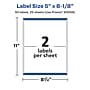 Avery Laser/Inkjet Rectangle Waterproof Multipurpose Labels, 8.125" x 5", White, 50/Pack (94259)~#|#~71FCB161-EB5B-4F0A-B2E73D9436ED2516_sc7