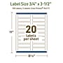 Avery Dissolvable Rectangle Multipurpose Labels, 0.75" x 3.5", Off-white, 100/Pack (94217)~#|#~72009DFB-8A94-44F5-88B8950729501855_sc7