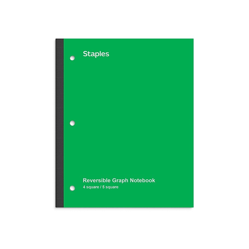 Staples Wireless 1-Subject Notebook, 8.5" x 11", Graph Ruled, 80 Sheets, Green (ST58384C) image 1