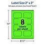 Avery Laser/Inkjet Multipurpose Decorative Edge Labels, 2" x 3", Neon Green, 320/Pack (94267)~#|#~72027FA3-8C76-442C-BDFA7A1742EF3E44_sc7