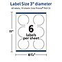 Avery TrueBlock Laser/Inkjet Circle Multipurpose Labels, 3" Dia., White, 60/Pack (94513)~#|#~72082304-4BFC-4571-A500736FA330031A_sc7
