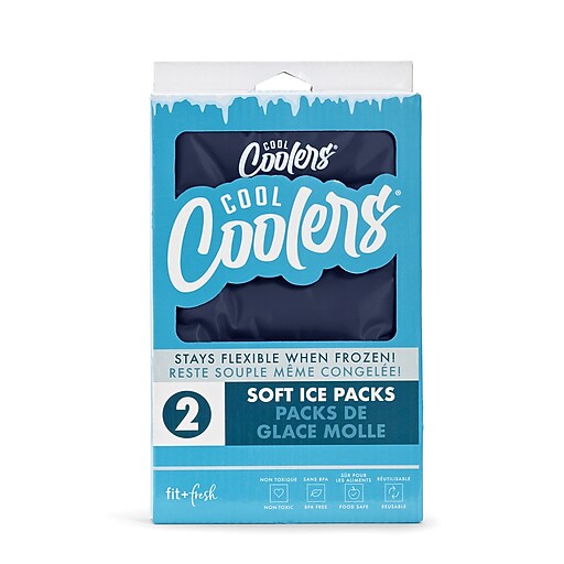 Fit & Fresh Cool Coolers XL Soft Ice Pack, Midnight Blue, 2/Pack