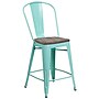 Flash Furniture Carly Contemporary Metal Vertical Back Counter Height Stool, Mint Green (ET353424MINTW)~#|#~720EFE89-E3D0-4378-8D6E3AC6C1508313_sc7