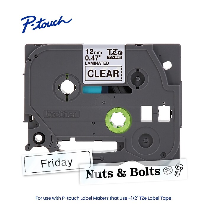 Brother P-touch TZe-131 Laminated Label Tape, 1/2
