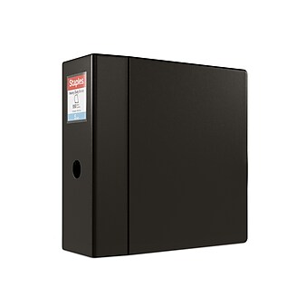 Staples Heavy Duty 5" 3-Ring Non-View Binder, D-Ring, Black (ST56260-CC)