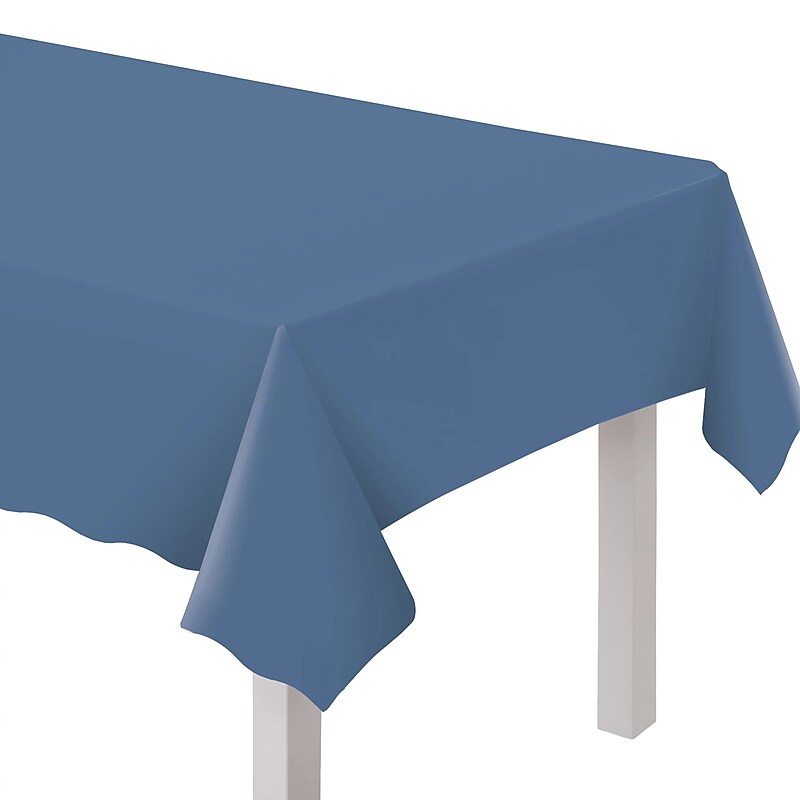 Party City Solid Color 108" x 54" Plastic Table Covers, Indigo (AM77015-168-ST) image 1