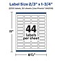 Avery Laser/Inkjet Rectangle Multipurpose Labels, 1.75"  x 0.6667", Glossy White, 2200/Box (94209)~#|#~722B527D-8281-4B4A-926920D50DCE475B_sc7