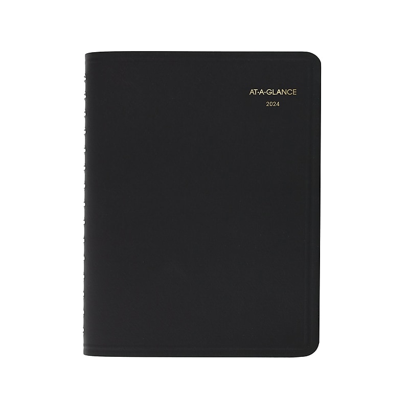 2024 AT-A-GLANCE 8" x 11" Daily Four-Person Appointment Book, Black (70-822-05-24) image 1