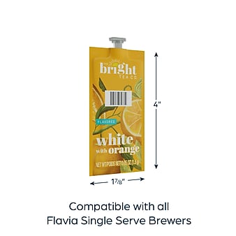 THE BRIGHT TEA CO. White Tea FLAVIA Freshpacks, 100/Carton (B504)