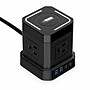 Uncaged Ergonomics Wireless Cube Power Strip with 15W Wireless Charger, 4 AC Outlets, 4 USB Ports, 10' Cord, Black (WC-10-B)~#|#~7237B089-A386-4F4E-A665AA8B4A2FC3CF_sc7
