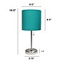 Creekwood Home Oslo 19.5" LED Table Lamp with USB Port, Brushed Steel/Teal Shade (CWT-2012-TL)~#|#~723853AE-B467-45A1-8DCD8DA8C67DB78D_sc7