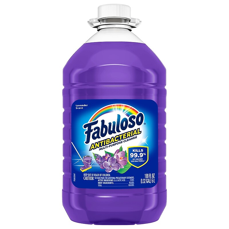 Fabuloso Antibacterial Multipurpose Cleaner, Lavender Scent, 169 Fl. Oz., 3/Carton (61018224CT) image 1