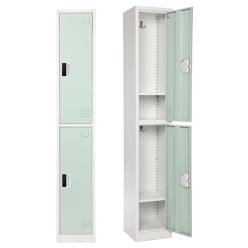AdirOffice 72"H 2-Tier Misty Green Storage Locker (ADI629-202-MGRN-DL) image 1