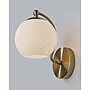 Adesso Incandescent Swirl Wall Lamp, 12"H, Antique Brass/White Swirl Glosted Glass Shade (3251-21)~#|#~723FE994-CEF2-4ECC-B25FAF8A34BB1D99_sc7
