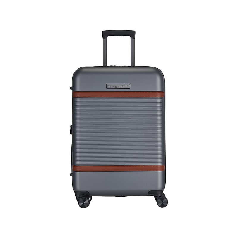 Bugatti Wellington 25.5" Hardside Suitcase, 8-Wheeled Spinner, TSA Checkpoint Friendly, Silver (HLG5124-Pewter) image 1