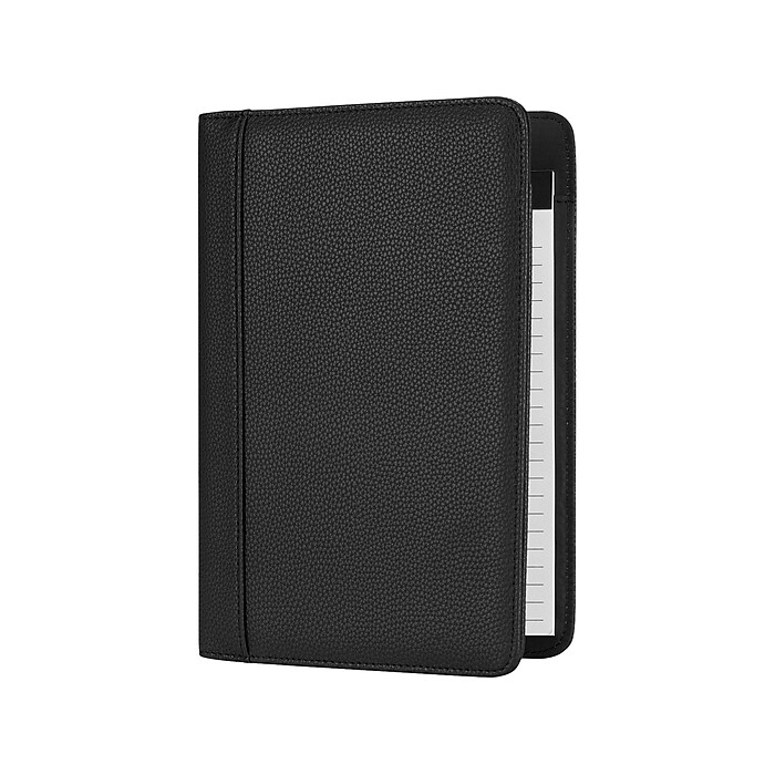 Bond Street Vegan Leather Padfolio, Black (JRN2707BS-BLACK) | Staples
