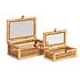 Storied Home Nestable Storage Boxes with Hinged Lids, Wicker, Natural, 2/Pack (EC1738)~#|#~7250DB12-C007-4882-8627D0903975A04F_sc7