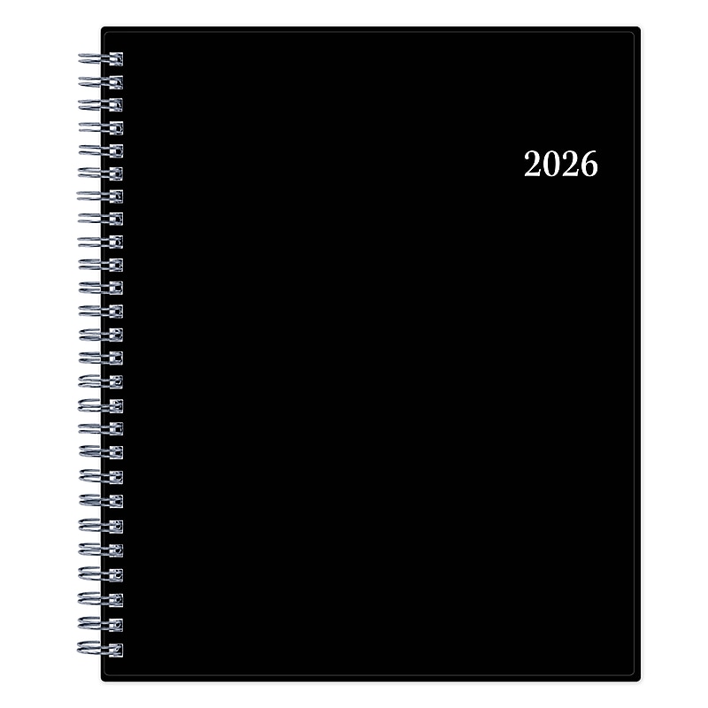 2026 Blue Sky Passages 7" x 9" Calendar Year Monthly Planner, Plastic Cover, Black (153960) image 1