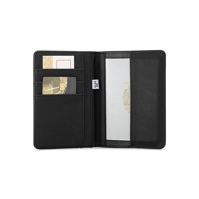 Bugatti Bondstreet RFID Faux Leather Passport Holder, Black