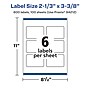 Avery Laser/Inkjet Multipurpose Labels, 3.375"  x 2.3333", Matte White, 600/Box (94212)~#|#~725A83BD-501F-4F7B-89C4B7DC08594317_sc7