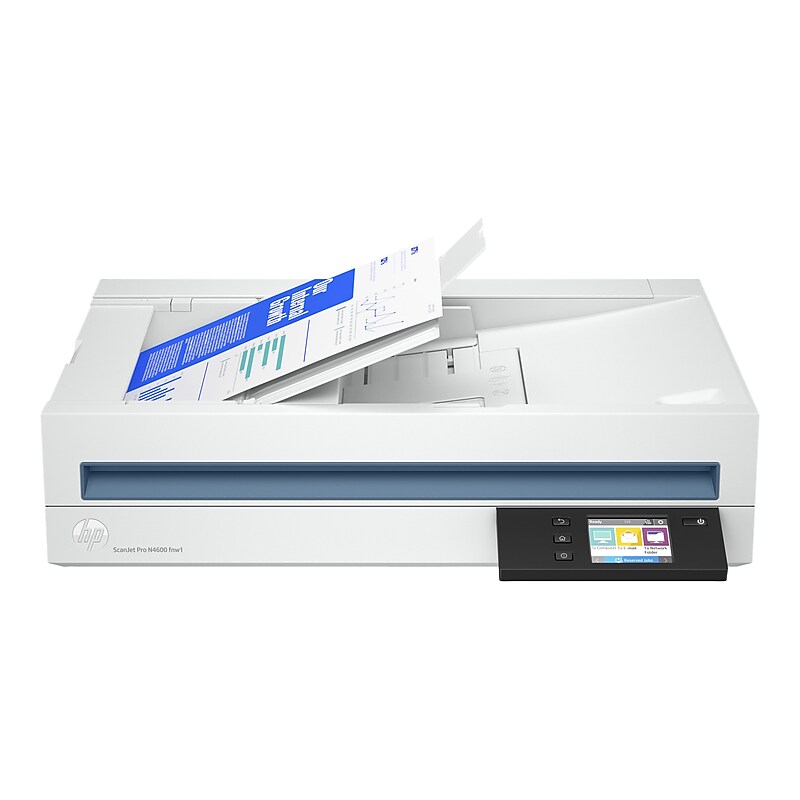 HP ScanJet Pro N4600 fnw1 Wireless Duplex Flatbed Document Scanner, White (20G07A#BGJ) image 1