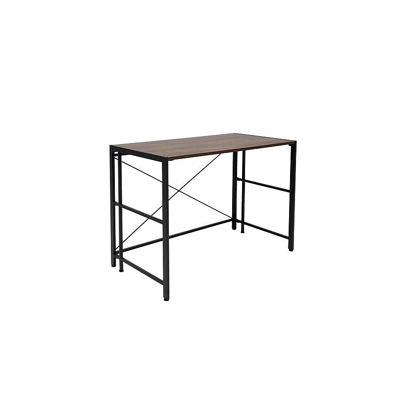 Advantus Flipshelf 40"W Workstation Desk, Wood Grain/Black (39347) image 1