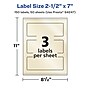 Avery Pearlized Ivory Rectangle Multipurpose Labels, 2.5" x 7", Ivory, 150/Box (94247)~#|#~727B4C7C-F22C-4D0D-A3226659C6C8A115_sc7