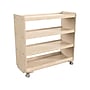 Flash Furniture Bright Beginnings Mobile 3-Section Storage Cart, 31.5"H x 31.5"W x 15.75"D, Brown (MK-KE24114-GG)~#|#~72803F70-EE39-48C2-8260DCF7B457EE63_sc7