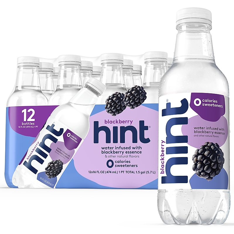 Hint Blackberry Flavored Water, 16 oz., 12/Carton (00034) image 1
