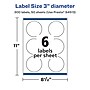 Avery Laser/Inkjet Round Multipurpose Labels, 3" Dia, 300 Labels/Box (94513)~#|#~7281DF2E-5751-4E01-80E7AE74E16D97F5_sc7