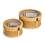 Storied Home Nestable Round Storage with Hinged Lids, Wicker, Natural, 2/Pack (EC1754)~#|#~72860C1B-4A8E-4F4A-828D3ECA02019F18_sc7