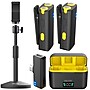 Delton M27C Two Wireless Lavalier Microphones and USB-C Receiver and Camera & Phone Stand Bundle, Black (DMCM27CKT1)~#|#~728792F7-3251-46EA-9844AB68F13580F6_sc7