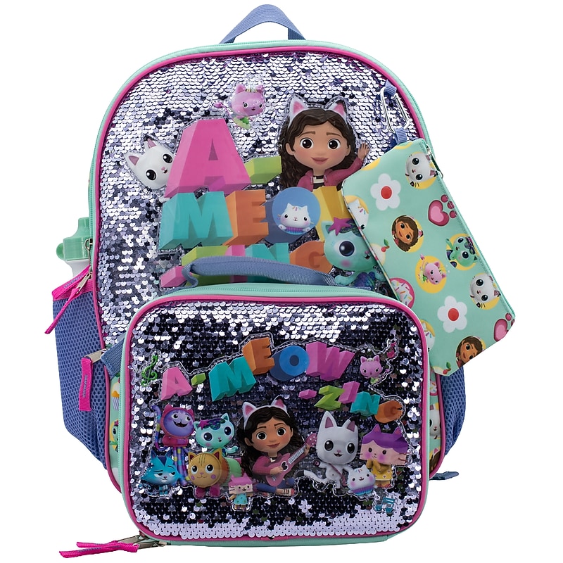 Accessory Innovations Gabby's Dollhouse 5-Piece Backpack Set, Medium (B26GH67244-ST) image 1
