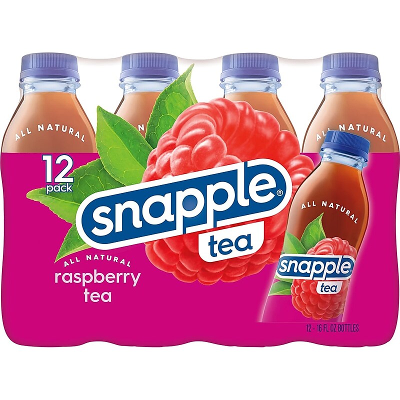 Snapple Raspberry Tea, 16 oz., 12 Bottles/Pack, 2 Packs/Carton (92816916) image 1