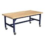 Learniture Ideate Series 72"W x 36"D Butcher Block Table, Beige/Navy (LNT-NOR3007BB-NV-PK-SO)~#|#~728F1D23-35D7-4A95-B21F48F6F8AC4612_sc7