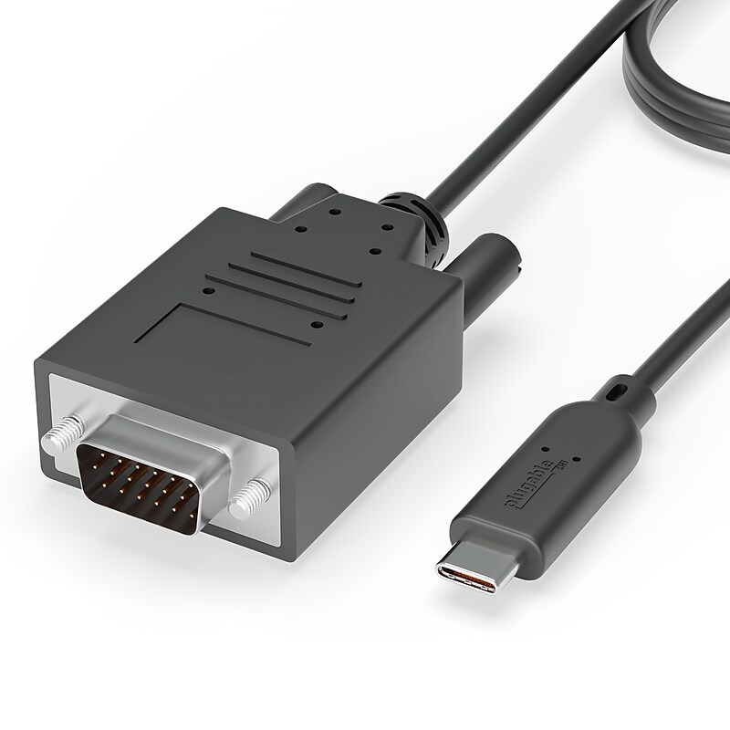 Plugable 6' VGA to USB-C Video Cable, Male to Male, Black (USBC-VGA-CABLE) image 1