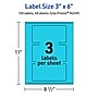 Avery Laser/Inkjet Multipurpose Rectangle Labels, 3" x 6", Bright Blue, 120/Pack (94249)~#|#~7294D3F2-E1AD-44E8-A39E08BD02855A6A_sc7