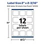 Avery Laser/Inkjet Square Waterproof Multipurpose Labels, 2.1875"  x 2", White, 600/Box (94124)~#|#~729B72AB-215C-44BF-A2BB18915C515BCD_sc7