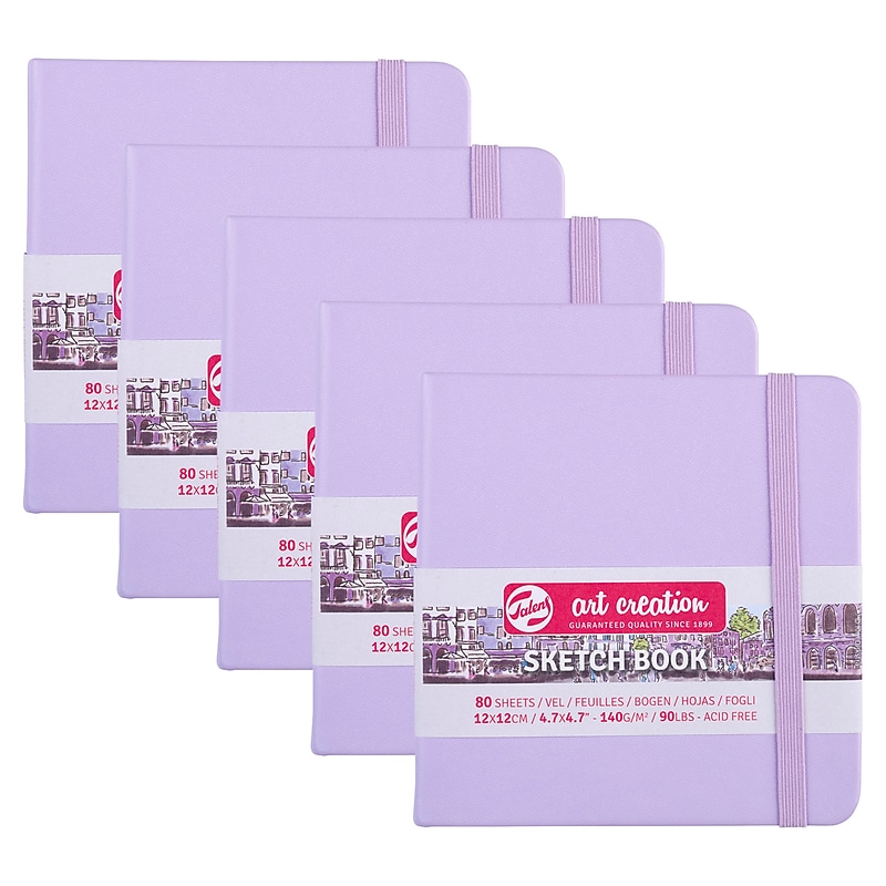 Talens Art Creation 4.7" x 4.7" Sketch Book, 80 Sheets/Book, 5/Bundle (TLN9314134M-5) image 1